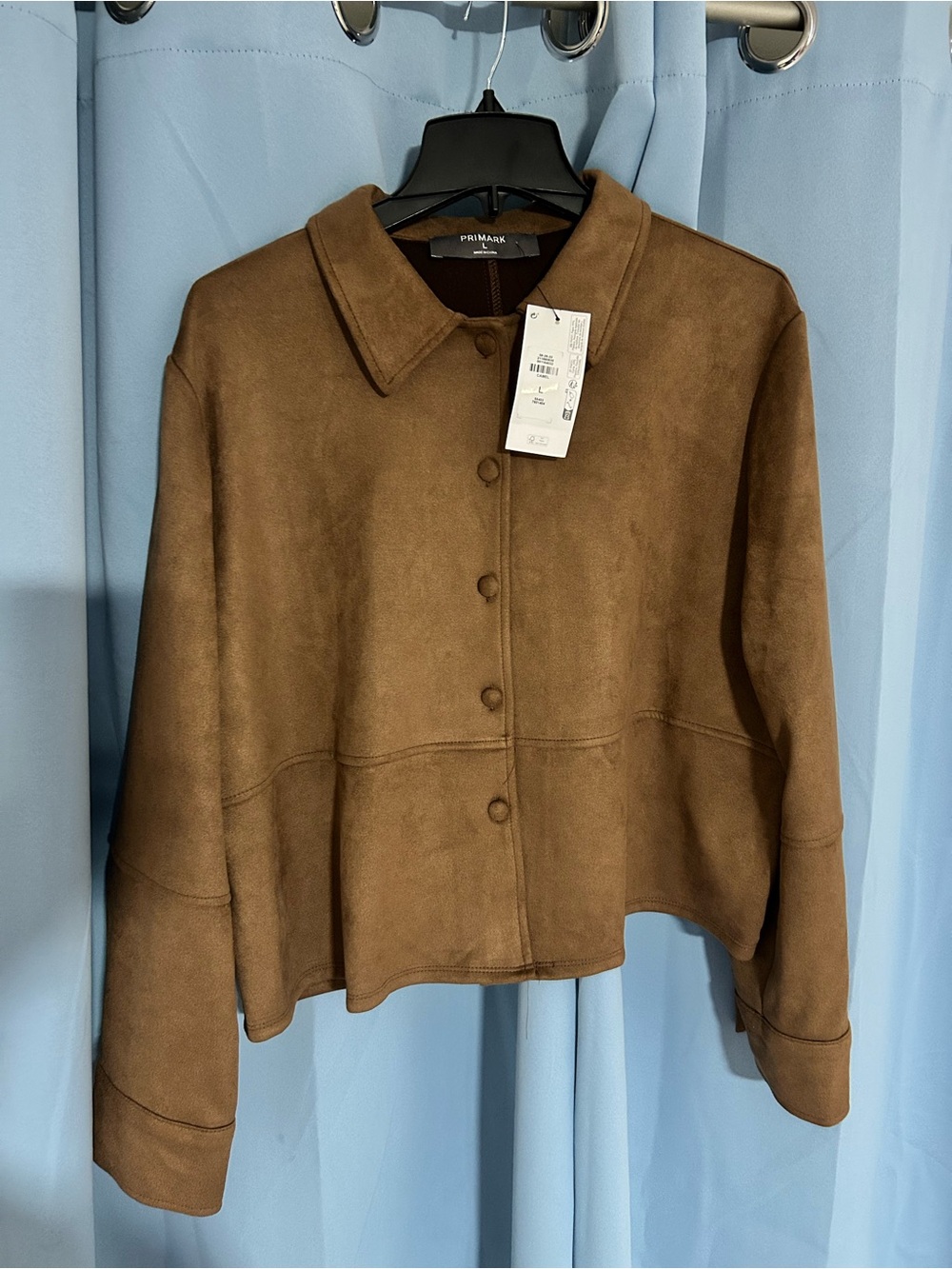 Primark Faux Suede Button Up Top